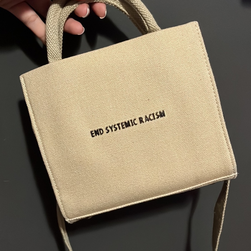 Brandon Blackwood Canvas Cream Mini Tote Bag